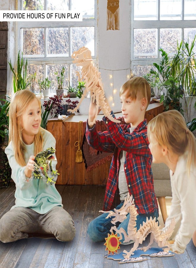 بازلد مجموعة تركيب أحجية ثلاثية الأبعاد على شكل ضفدع ملون من الخشب، ممتعة وفريدة من نوعها وتعليمية، لعبة حيوان خشبية يمكنك تجميعها بنفسك، أحجية ملونة مسبقًا لهواية البناء والتزيين، عبوة من 37 قطعة - Image 3